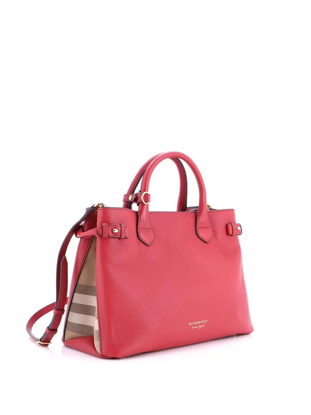 Burberry Banner Tote Leather And House #247790B84B